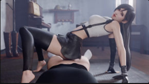 蒂法侧身女牛仔狂骑，巨乳摇摆爆操内射
